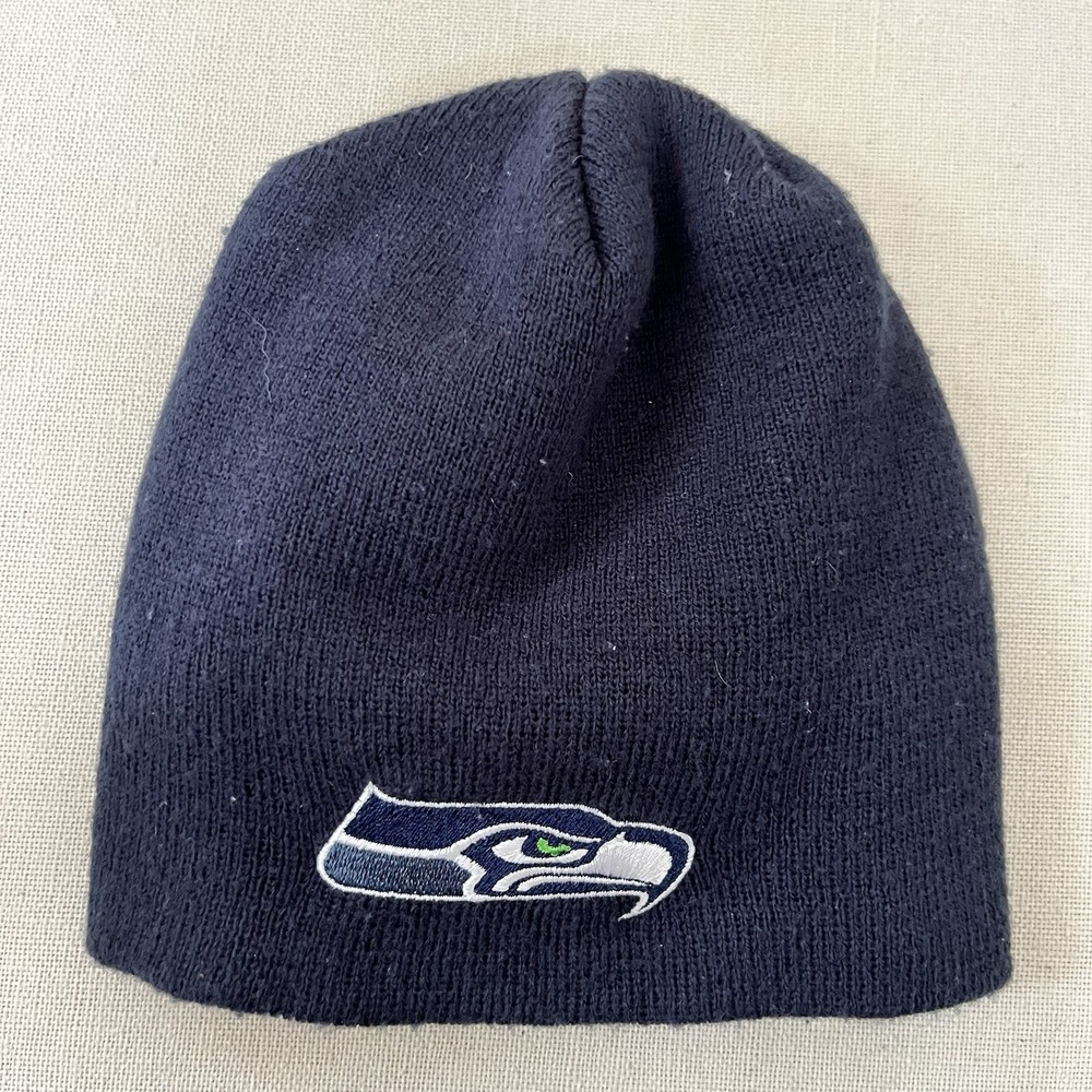Seattle Seahawks NFL Reebok Beanie Blue Football One Size Fits All 12th Man